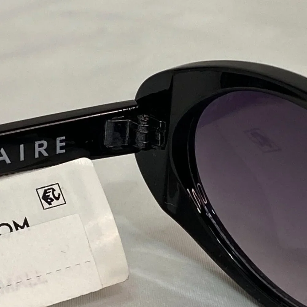 AIRE Fornax Oval Black Frame Retro Gradient Lens Sunglasses Black One Size